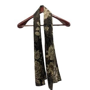 Multi-Tone Brown Floral Print Rectangle Women's Scarf